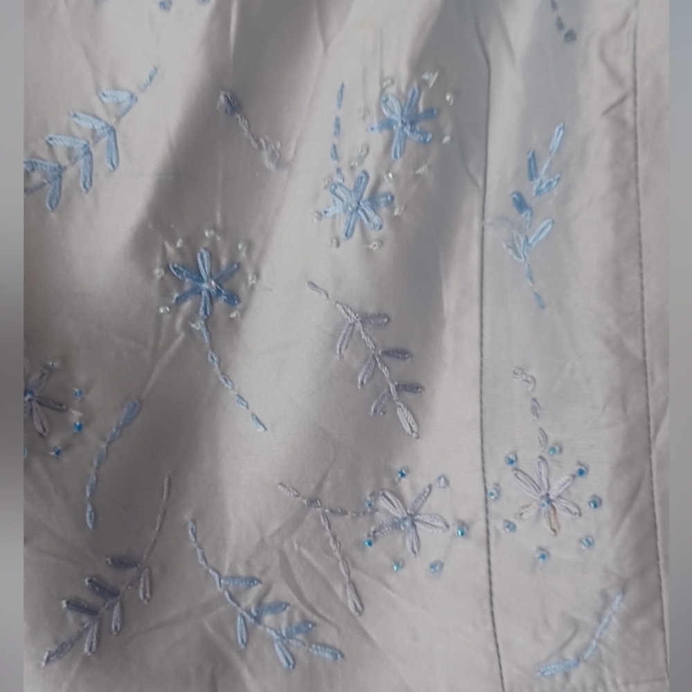 Light Blue Embroidered Dress - Picture 4 of 9